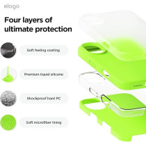Elago Liquid Silicone For Iphone 16 Case Cover Full Body Protection, Shockproof, Slim, Anti-Scratch Soft Microfiber Lining, Lime Green