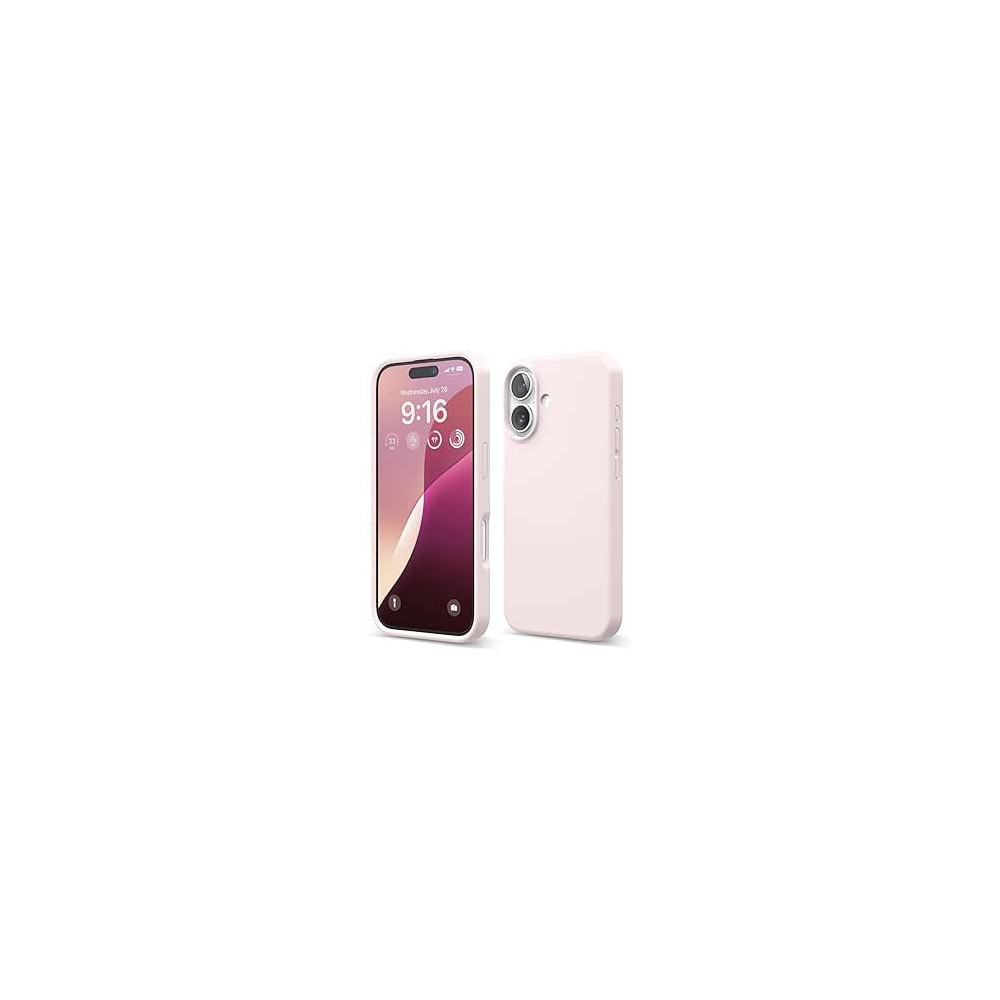 Elago Liquid Silicone For Iphone 16 Case Cover Full Body Protection, Shockproof, Slim, Anti-Scratch Soft Microfiber Lining, Lovely Pink