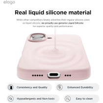 Elago Liquid Silicone For Iphone 16 Case Cover Full Body Protection, Shockproof, Slim, Anti-Scratch Soft Microfiber Lining, Lovely Pink
