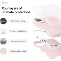 Elago Liquid Silicone For Iphone 16 Case Cover Full Body Protection, Shockproof, Slim, Anti-Scratch Soft Microfiber Lining, Lovely Pink