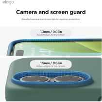 Elago Liquid Silicone For Iphone 16 Case Cover Full Body Protection, Shockproof, Slim, Anti-Scratch Soft Microfiber Lining, Midnight Green