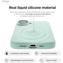 Elago Liquid Silicone For Iphone 16 Case Cover Full Body Protection, Shockproof, Slim, Anti-Scratch Soft Microfiber Lining, Mint