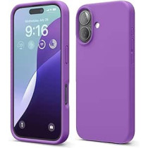 Elago Liquid Silicone For Iphone 16 Case Cover Full Body Protection, Shockproof, Slim, Anti-Scratch Soft Microfiber Lining, Neon Purple