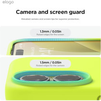 Elago Liquid Silicone For Iphone 16 Case Cover Full Body Protection, Shockproof, Slim, Anti-Scratch Soft Microfiber Lining, Neon Yellow