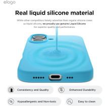 Elago Liquid Silicone For Iphone 16 Case Cover Full Body Protection, Shockproof, Slim, Anti-Scratch Soft Microfiber Lining, Ocean Blue