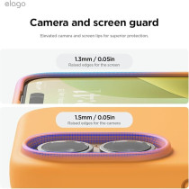 Elago Liquid Silicone For Iphone 16 Case Cover Full Body Protection, Shockproof, Slim, Anti-Scratch Soft Microfiber Lining, Orange
