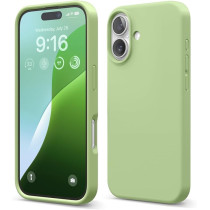 Elago Liquid Silicone For Iphone 16 Case Cover Full Body Protection, Shockproof, Slim, Anti-Scratch Soft Microfiber Lining, Pastel Green