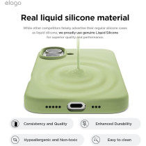 Elago Liquid Silicone For Iphone 16 Case Cover Full Body Protection, Shockproof, Slim, Anti-Scratch Soft Microfiber Lining, Pastel Green