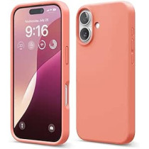 Elago Liquid Silicone For Iphone 16 Case Cover Full Body Protection, Shockproof, Slim, Anti-Scratch Soft Microfiber Lining, Pomelo Pink