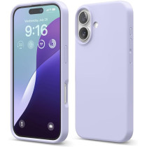 Elago Liquid Silicone For Iphone 16 Case Cover Full Body Protection, Shockproof, Slim, Anti-Scratch Soft Microfiber Lining, Purple