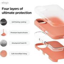 Elago Liquid Silicone For Iphone 16 Case Cover Full Body Protection, Shockproof, Slim, Anti-Scratch Soft Microfiber Lining, Salmon
