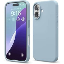 Elago Liquid Silicone For Iphone 16 Case Cover Full Body Protection, Shockproof, Slim, Anti-Scratch Soft Microfiber Lining, Sky Blue