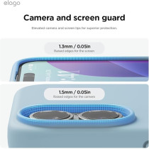 Elago Liquid Silicone For Iphone 16 Case Cover Full Body Protection, Shockproof, Slim, Anti-Scratch Soft Microfiber Lining, Sky Blue