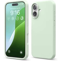 Elago Liquid Silicone For Iphone 16 Case Cover Full Body Protection, Shockproof, Slim, Anti-Scratch Soft Microfiber Lining, Soft Mint