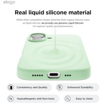 Elago Liquid Silicone For Iphone 16 Case Cover Full Body Protection, Shockproof, Slim, Anti-Scratch Soft Microfiber Lining, Soft Mint