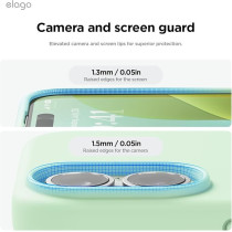 Elago Liquid Silicone For Iphone 16 Case Cover Full Body Protection, Shockproof, Slim, Anti-Scratch Soft Microfiber Lining, Soft Mint