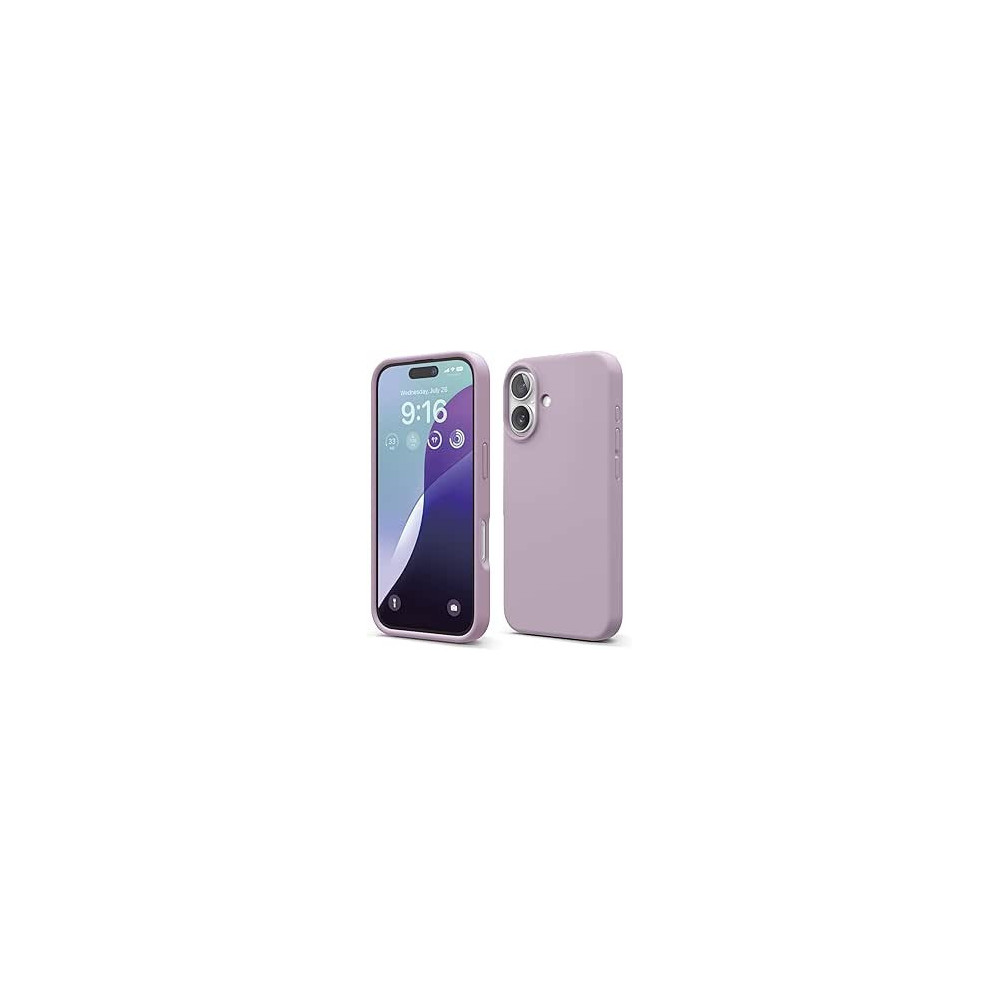 Elago Liquid Silicone For Iphone 16 Case Cover Full Body Protection, Shockproof, Slim, Anti-Scratch Soft Microfiber Lining, Soft Purple