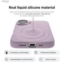 Elago Liquid Silicone For Iphone 16 Case Cover Full Body Protection, Shockproof, Slim, Anti-Scratch Soft Microfiber Lining, Soft Purple