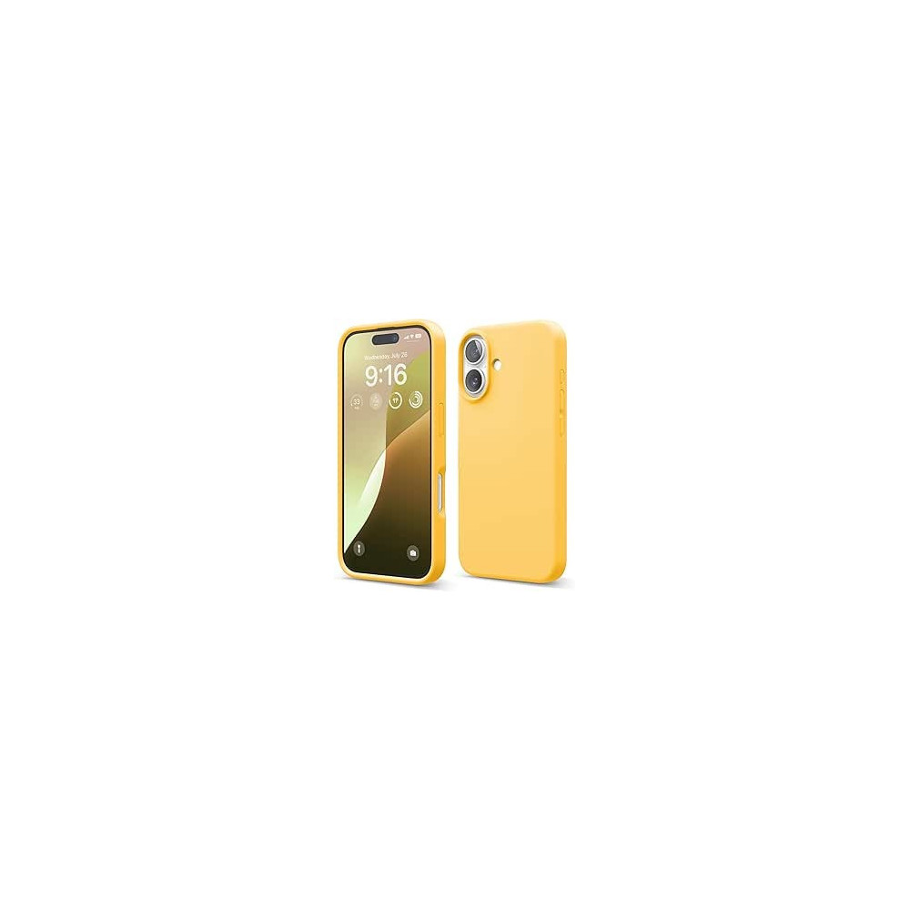 Elago Liquid Silicone For Iphone 16 Case Cover Full Body Protection, Shockproof, Slim, Anti-Scratch Soft Microfiber Lining, Sunshine