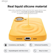 Elago Liquid Silicone For Iphone 16 Case Cover Full Body Protection, Shockproof, Slim, Anti-Scratch Soft Microfiber Lining, Sunshine