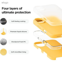 Elago Liquid Silicone For Iphone 16 Case Cover Full Body Protection, Shockproof, Slim, Anti-Scratch Soft Microfiber Lining, Sunshine