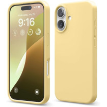 Elago Liquid Silicone For Iphone 16 Case Cover Full Body Protection, Shockproof, Slim, Anti-Scratch Soft Microfiber Lining, Yellow