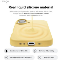 Elago Liquid Silicone For Iphone 16 Case Cover Full Body Protection, Shockproof, Slim, Anti-Scratch Soft Microfiber Lining, Yellow