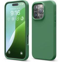 Elago Liquid Silicone For Iphone 16 Pro Case Cover Full Body Protection, Shockproof, Slim, Anti-Scratch Soft Microfiber Lining, Alpine Green