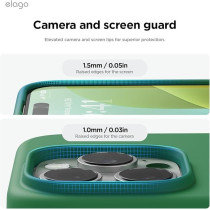 Elago Liquid Silicone For Iphone 16 Pro Case Cover Full Body Protection, Shockproof, Slim, Anti-Scratch Soft Microfiber Lining, Alpine Green