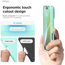 Elago Liquid Silicone For Iphone 16 Pro Case Cover Full Body Protection, Shockproof, Slim, Anti-Scratch Soft Microfiber Lining, Aqua Sky