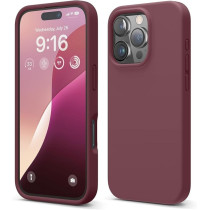 Elago Liquid Silicone For Iphone 16 Pro Case Cover Full Body Protection, Shockproof, Slim, Anti-Scratch Soft Microfiber Lining, Burgundy