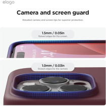 Elago Liquid Silicone For Iphone 16 Pro Case Cover Full Body Protection, Shockproof, Slim, Anti-Scratch Soft Microfiber Lining, Burgundy