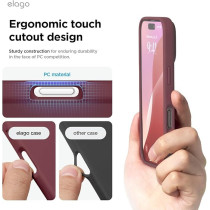 Elago Liquid Silicone For Iphone 16 Pro Case Cover Full Body Protection, Shockproof, Slim, Anti-Scratch Soft Microfiber Lining, Burgundy