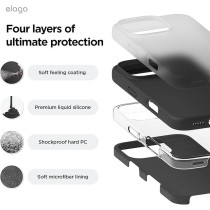 Elago Liquid Silicone For Iphone 16 Pro Case Cover Full Body Protection, Shockproof, Slim, Anti-Scratch Soft Microfiber Lining, Black