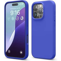 Elago Liquid Silicone For Iphone 16 Pro Case Cover Full Body Protection, Shockproof, Slim, Anti-Scratch Soft Microfiber Lining, Cobalt Blue