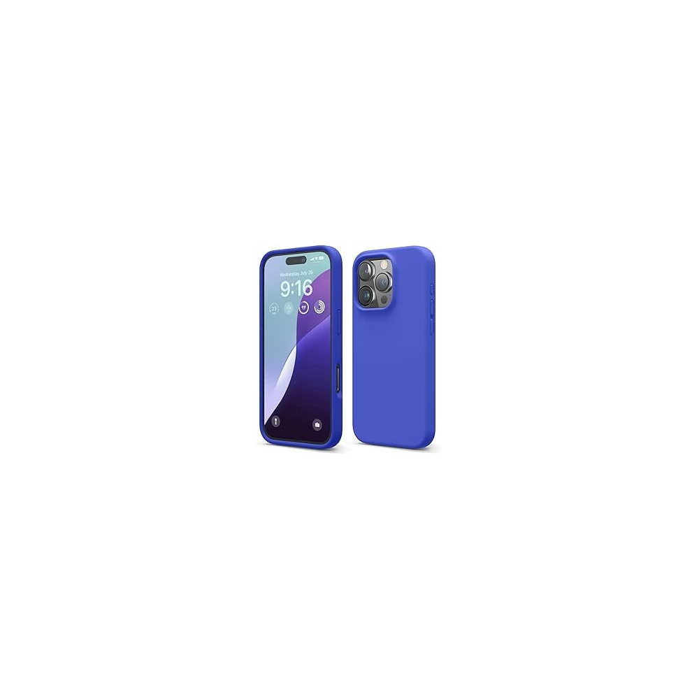 Elago Liquid Silicone For Iphone 16 Pro Case Cover Full Body Protection, Shockproof, Slim, Anti-Scratch Soft Microfiber Lining, Cobalt Blue