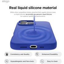 Elago Liquid Silicone For Iphone 16 Pro Case Cover Full Body Protection, Shockproof, Slim, Anti-Scratch Soft Microfiber Lining, Cobalt Blue