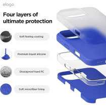 Elago Liquid Silicone For Iphone 16 Pro Case Cover Full Body Protection, Shockproof, Slim, Anti-Scratch Soft Microfiber Lining, Cobalt Blue