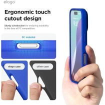 Elago Liquid Silicone For Iphone 16 Pro Case Cover Full Body Protection, Shockproof, Slim, Anti-Scratch Soft Microfiber Lining, Cobalt Blue