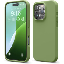 Elago Liquid Silicone For Iphone 16 Pro Case Cover Full Body Protection, Shockproof, Slim, Anti-Scratch Soft Microfiber Lining, Cedar Green