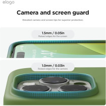 Elago Liquid Silicone For Iphone 16 Pro Case Cover Full Body Protection, Shockproof, Slim, Anti-Scratch Soft Microfiber Lining, Cedar Green