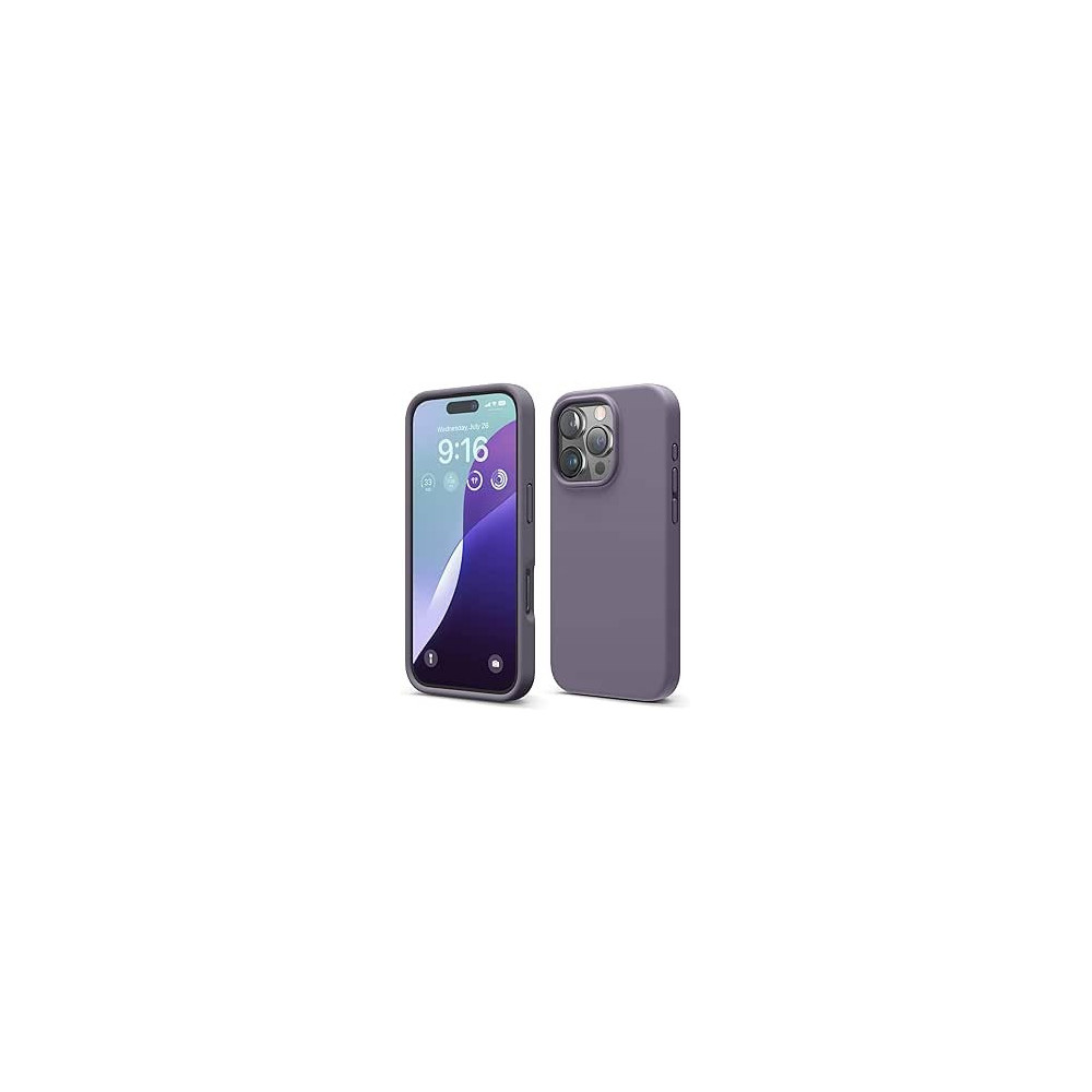 Elago Liquid Silicone For Iphone 16 Pro Case Cover Full Body Protection, Shockproof, Slim, Anti-Scratch Soft Microfiber Lining, Deep Lavender