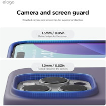 Elago Liquid Silicone For Iphone 16 Pro Case Cover Full Body Protection, Shockproof, Slim, Anti-Scratch Soft Microfiber Lining, Deep Lavender