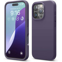 Elago Liquid Silicone For Iphone 16 Pro Case Cover Full Body Protection, Shockproof, Slim, Anti-Scratch Soft Microfiber Lining, Deep Purple