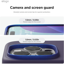 Elago Liquid Silicone For Iphone 16 Pro Case Cover Full Body Protection, Shockproof, Slim, Anti-Scratch Soft Microfiber Lining, Deep Purple