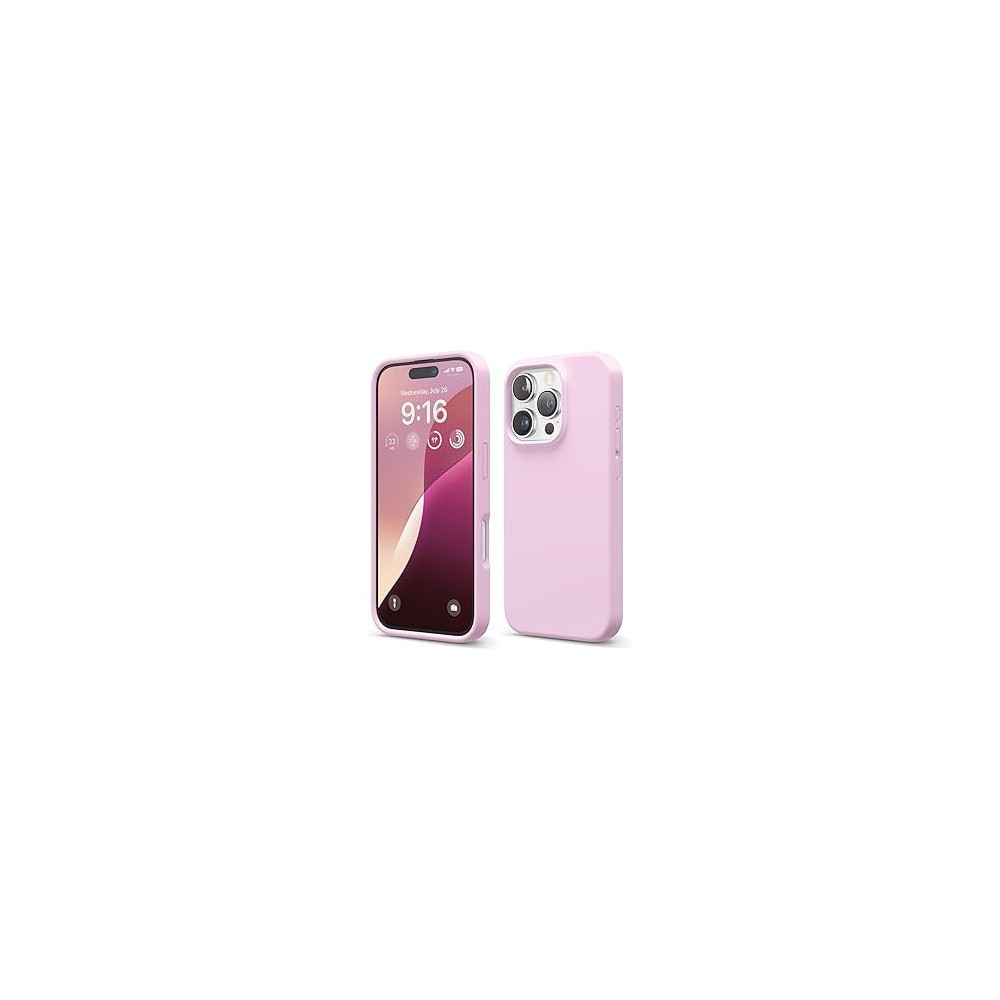 Elago Liquid Silicone For Iphone 16 Pro Case Cover Full Body Protection, Shockproof, Slim, Anti-Scratch Soft Microfiber Lining, Hot Pink