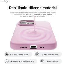 Elago Liquid Silicone For Iphone 16 Pro Case Cover Full Body Protection, Shockproof, Slim, Anti-Scratch Soft Microfiber Lining, Hot Pink