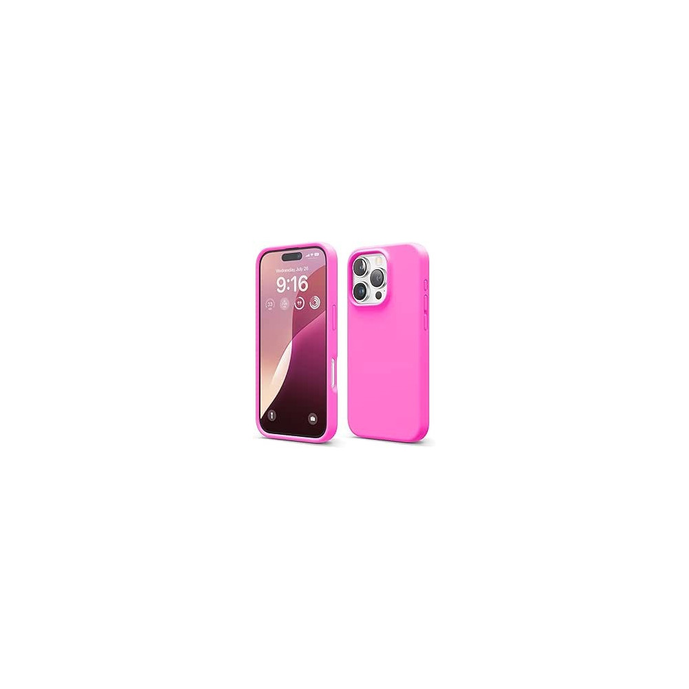 Elago Liquid Silicone For Iphone 16 Pro Case Cover Full Body Protection, Shockproof, Slim, Anti-Scratch Soft Microfiber Lining, Ice Red