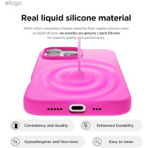 Elago Liquid Silicone For Iphone 16 Pro Case Cover Full Body Protection, Shockproof, Slim, Anti-Scratch Soft Microfiber Lining, Ice Red