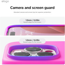 Elago Liquid Silicone For Iphone 16 Pro Case Cover Full Body Protection, Shockproof, Slim, Anti-Scratch Soft Microfiber Lining, Ice Red